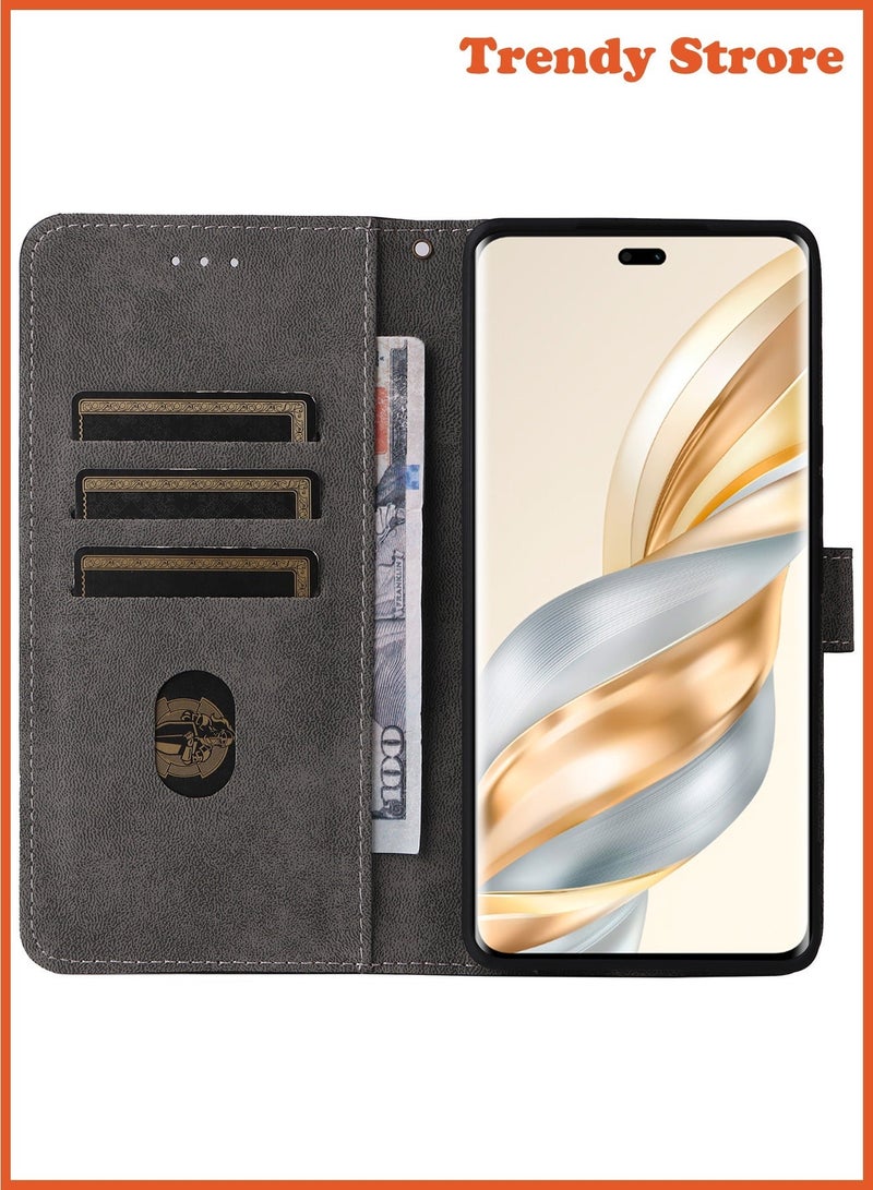 Beauenty For Honor X9c Cover with Hand Strap, PU Leather Full Body Protection Shockproof Flip Mobile Cover, RFID Anti-theft Brush Folio Wallet Case - Image 5